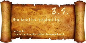 Berkovits Izabella névjegykártya